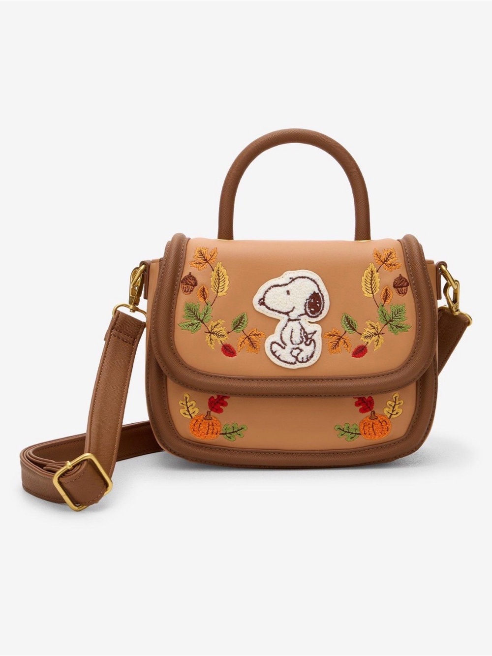 New Loungefly Peanuts Snoopy Fall Foliage Chenille Crossbody Bag